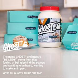 GHOST Vegan Protein Powder, Cinnabon - 2lb, 20g of Protein - Plant-Based Pea & Organic Pumpkin Protein - Post Workout & Nutrition Shakes, Smoothies, & Baking - Soy & Gluten-Free